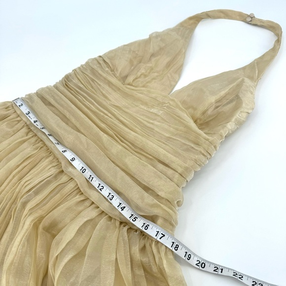 BARI JAY (VTG-USA) Organza Halter Pleated Cocktail Dress - Picture 6 of 10
